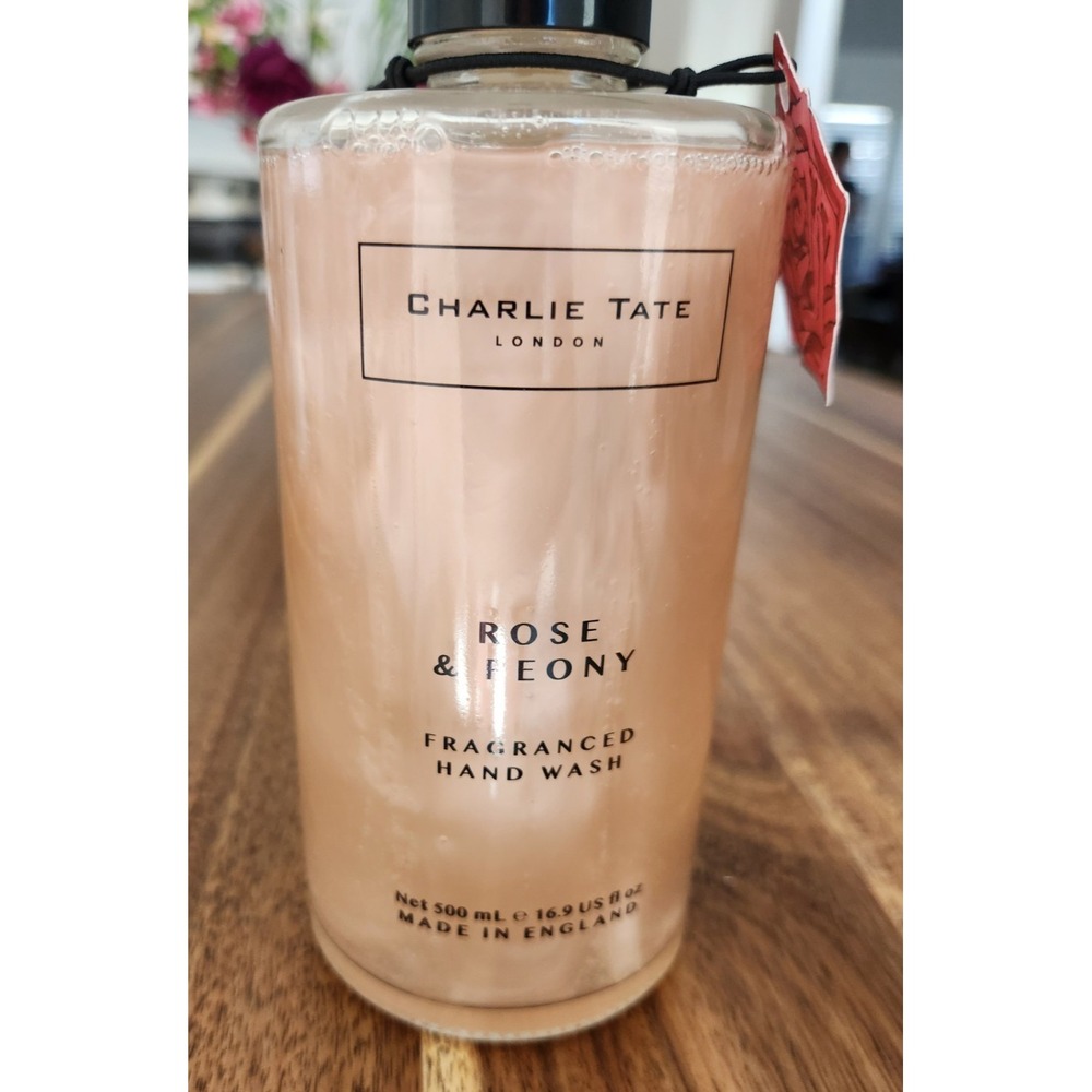 Charlie Tate London~ Rose Peony Luxury Hand Wash / Body Wash Glass Dispenser